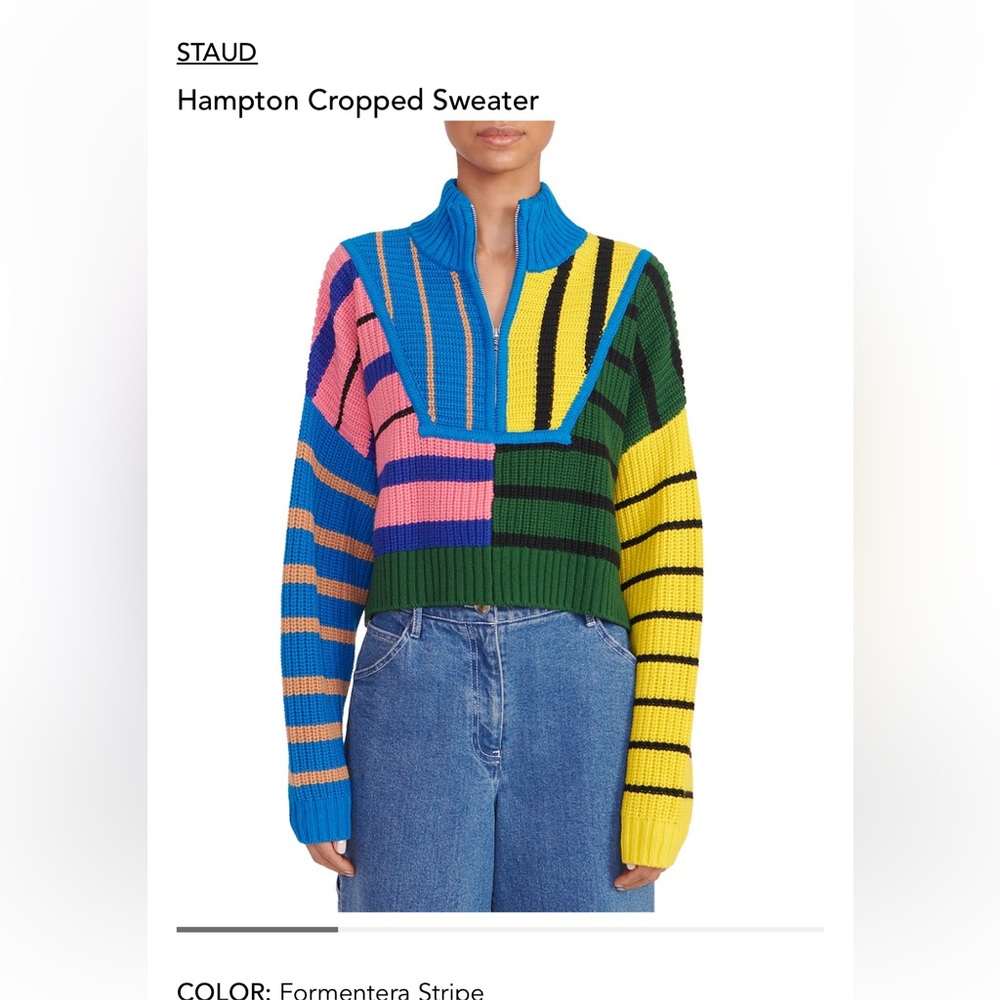 NWT Staud Cropped Hampton Sweater